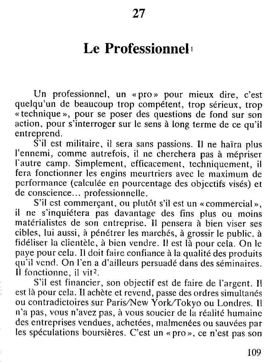 Le professionnel